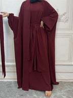 Three pieces wrap abaya dress- Canada hijab fashion Muslims - USA 