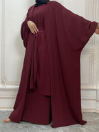Three pieces wrap abaya dress- Canada hijab fashion muslims - USA 