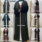 2 Colors Open Front Abaya