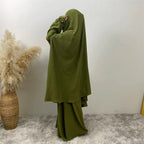 Two Pieces Nikab Set & Pleated Cuff