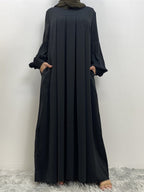 Khimar front pleated cuffed
