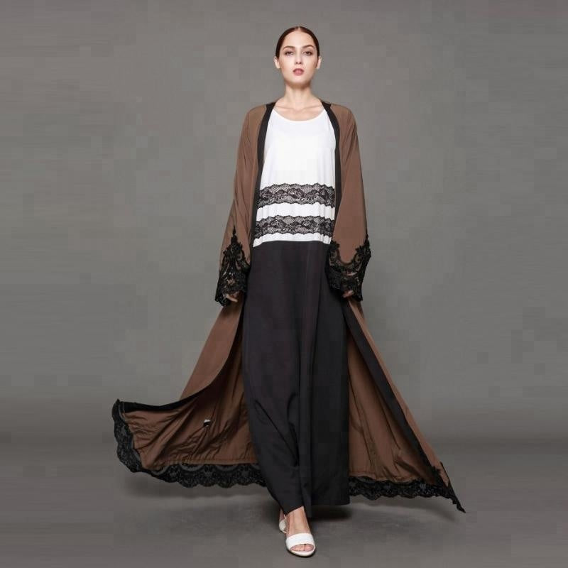 Lace edges abaya