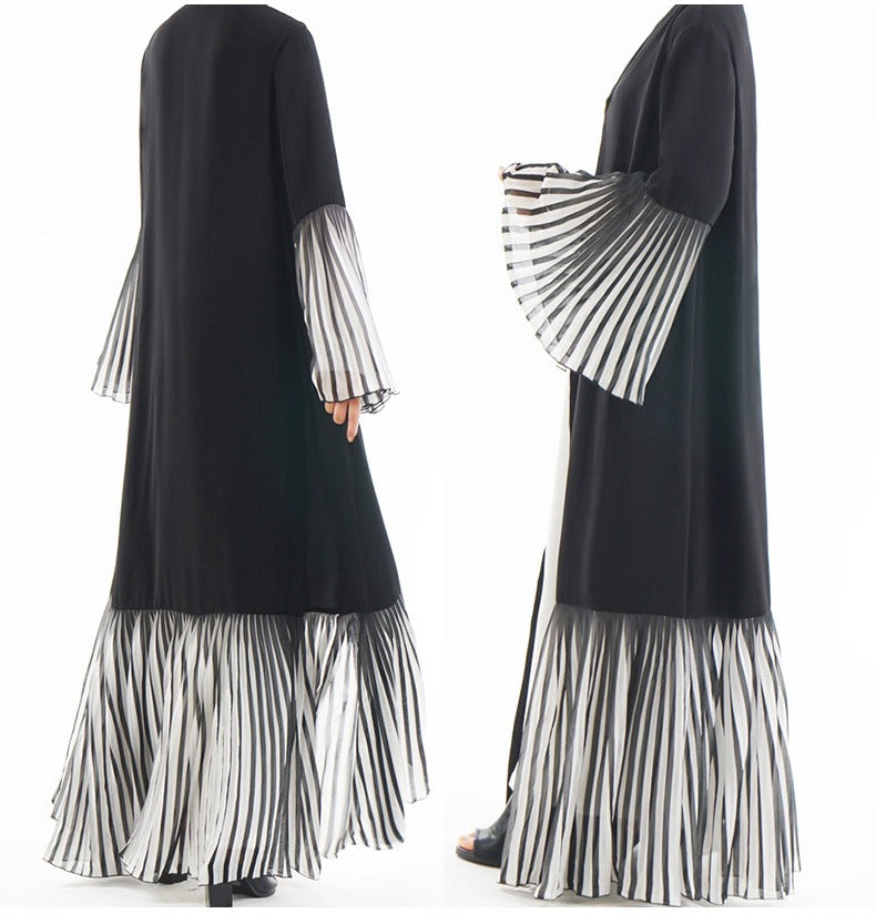Pleated edges abaya