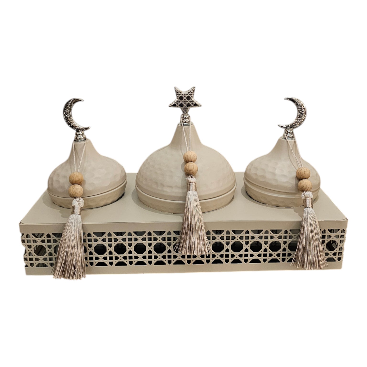 Large Triple Bowls on Stand