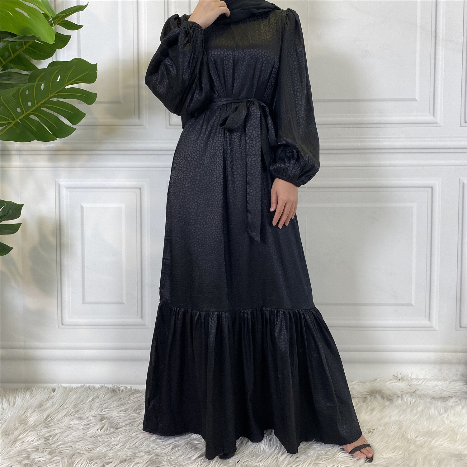 Satin Plain dress Black / XL Satin Plain dress Black / XL