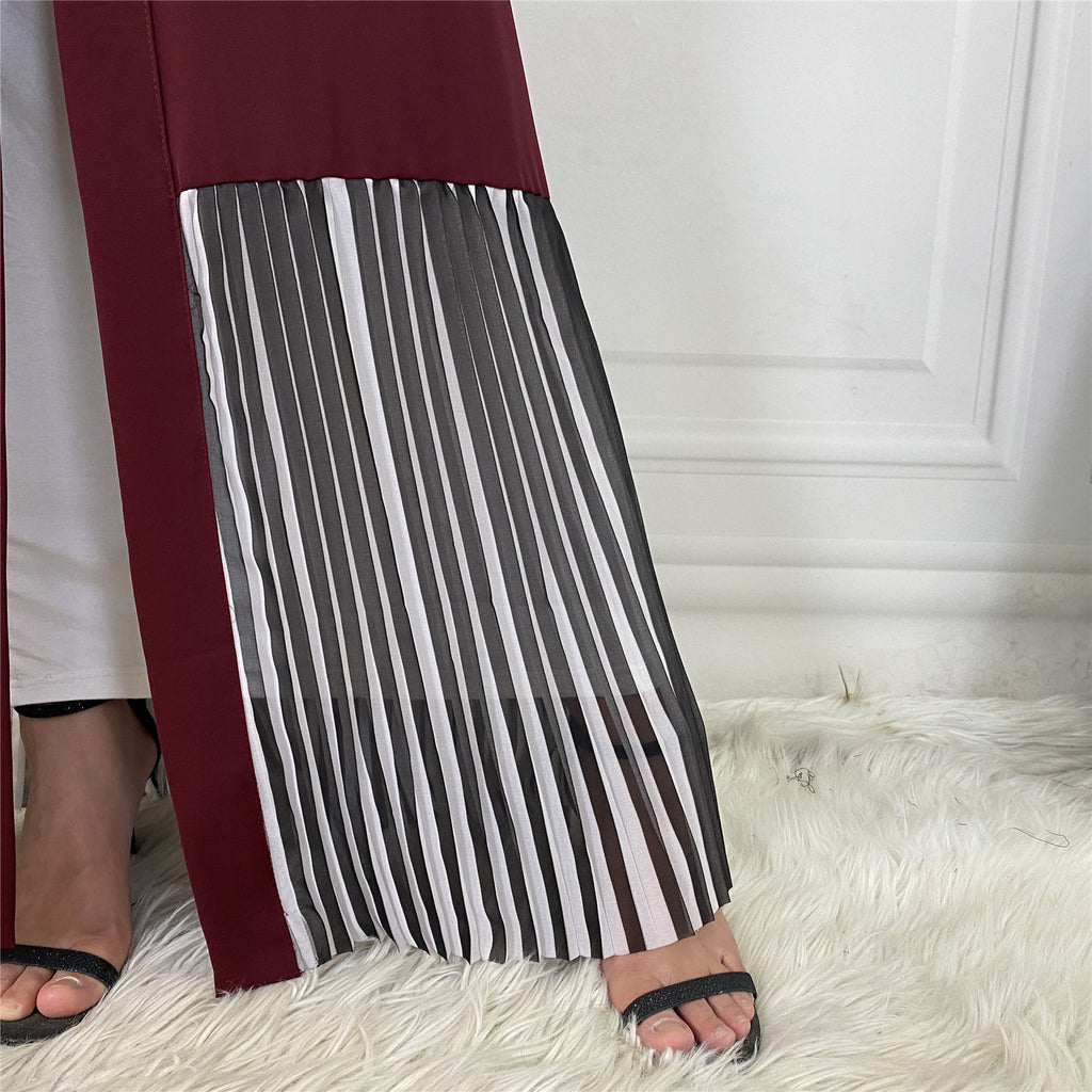 Pleated edges abaya
