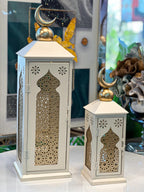 Ramadan lantern candle set, white, suitable for indoor and outdoor decoration 1