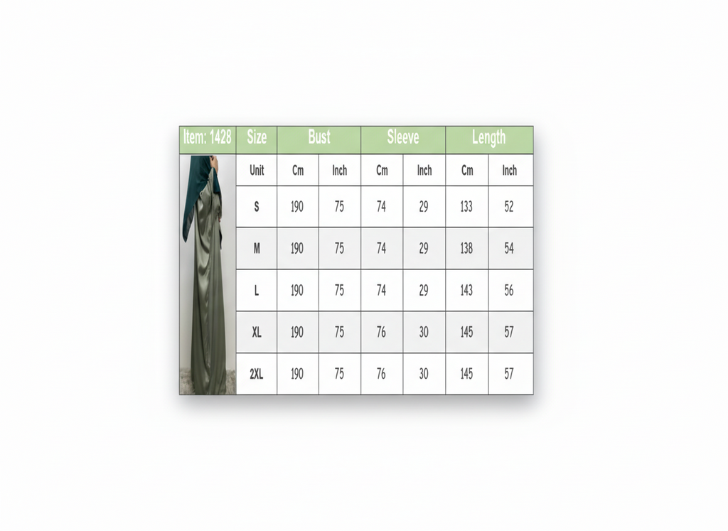 Double sided satin abaya