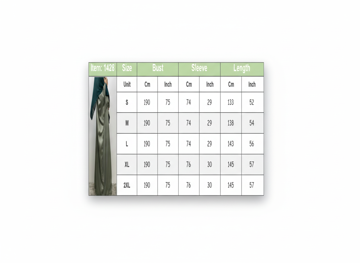 Double sided satin abaya