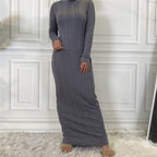 Basic sweater long sleeve plain dress