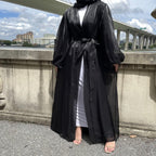 Bubble sleeve Abaya shinny
