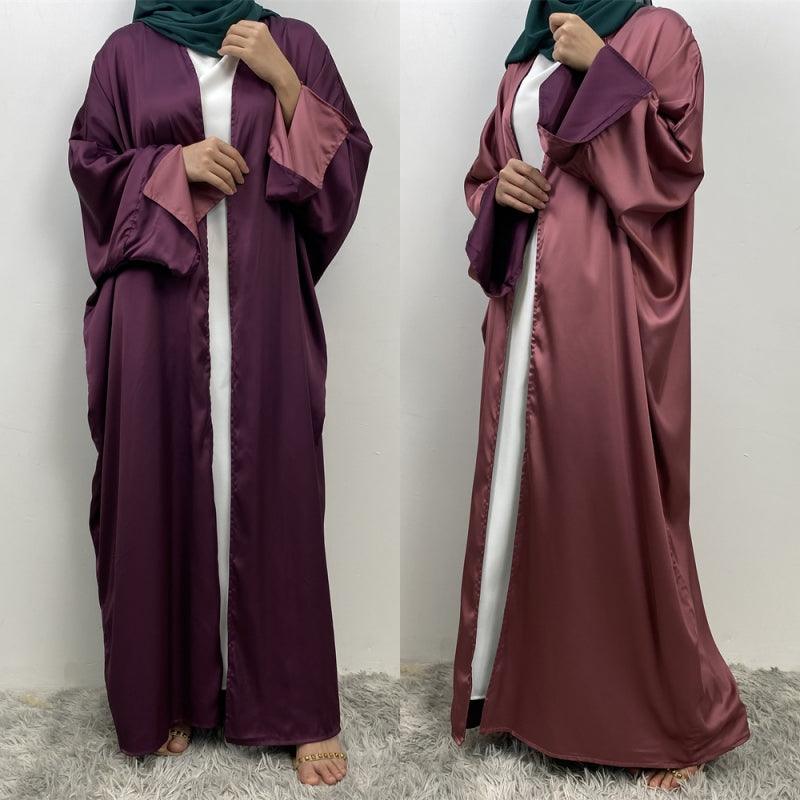 Purple double sided satin abaya 