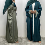 Double sided satin abaya 