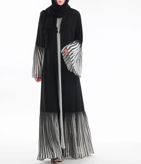 Pleated edges abaya