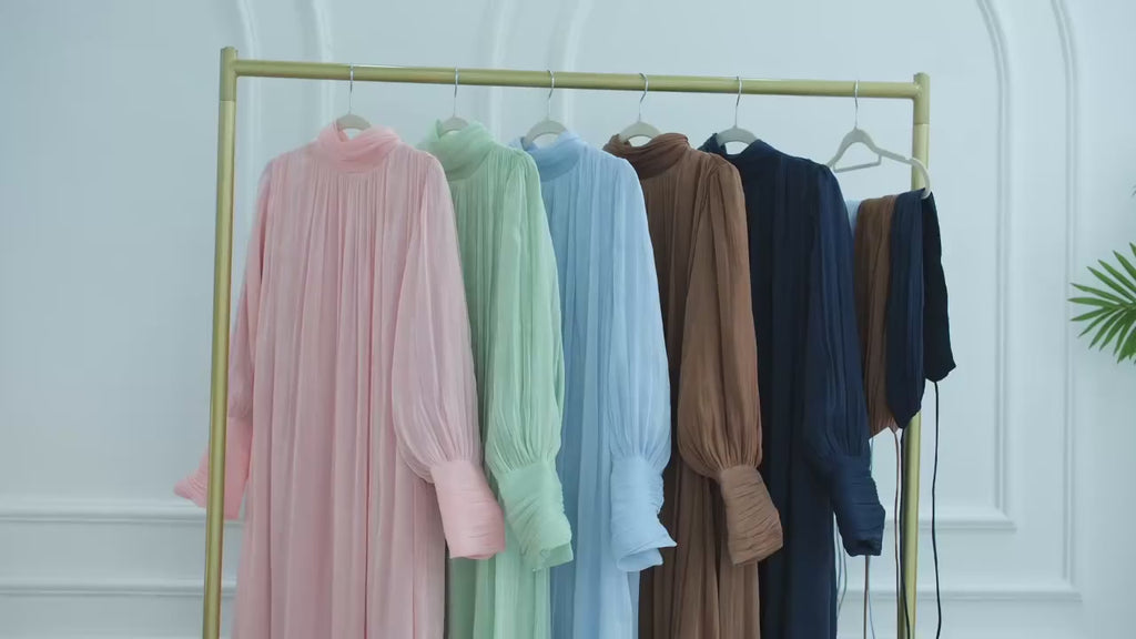Shiny hijab evening Dress