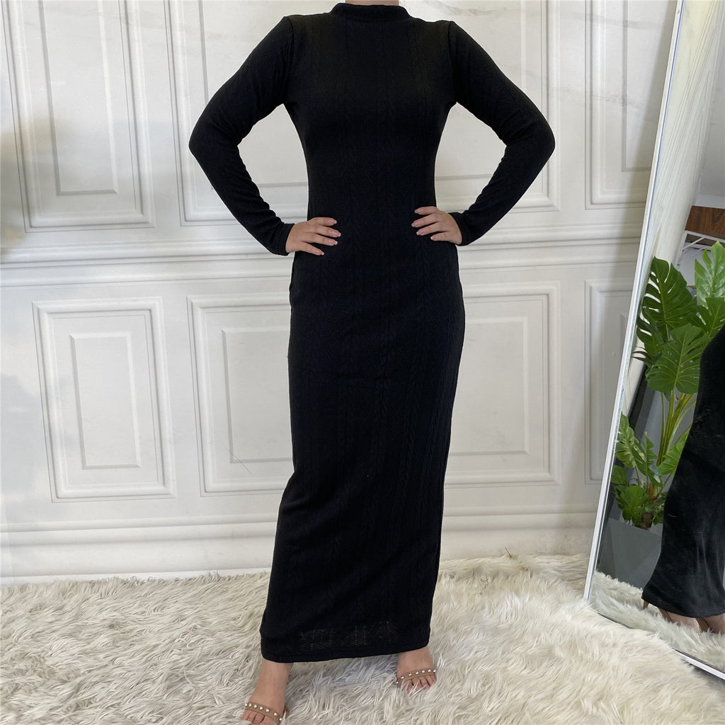 Basic sweater long sleeve plain dress
