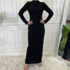 Basic sweater long sleeve plain dress